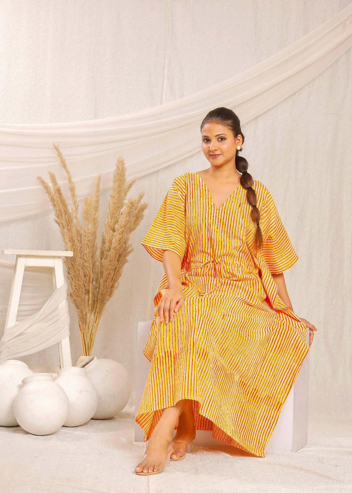 New malaya 100% Cotton Kaftan Dress Maxi Tunic One Size/Plus Size Beach Cover Up
