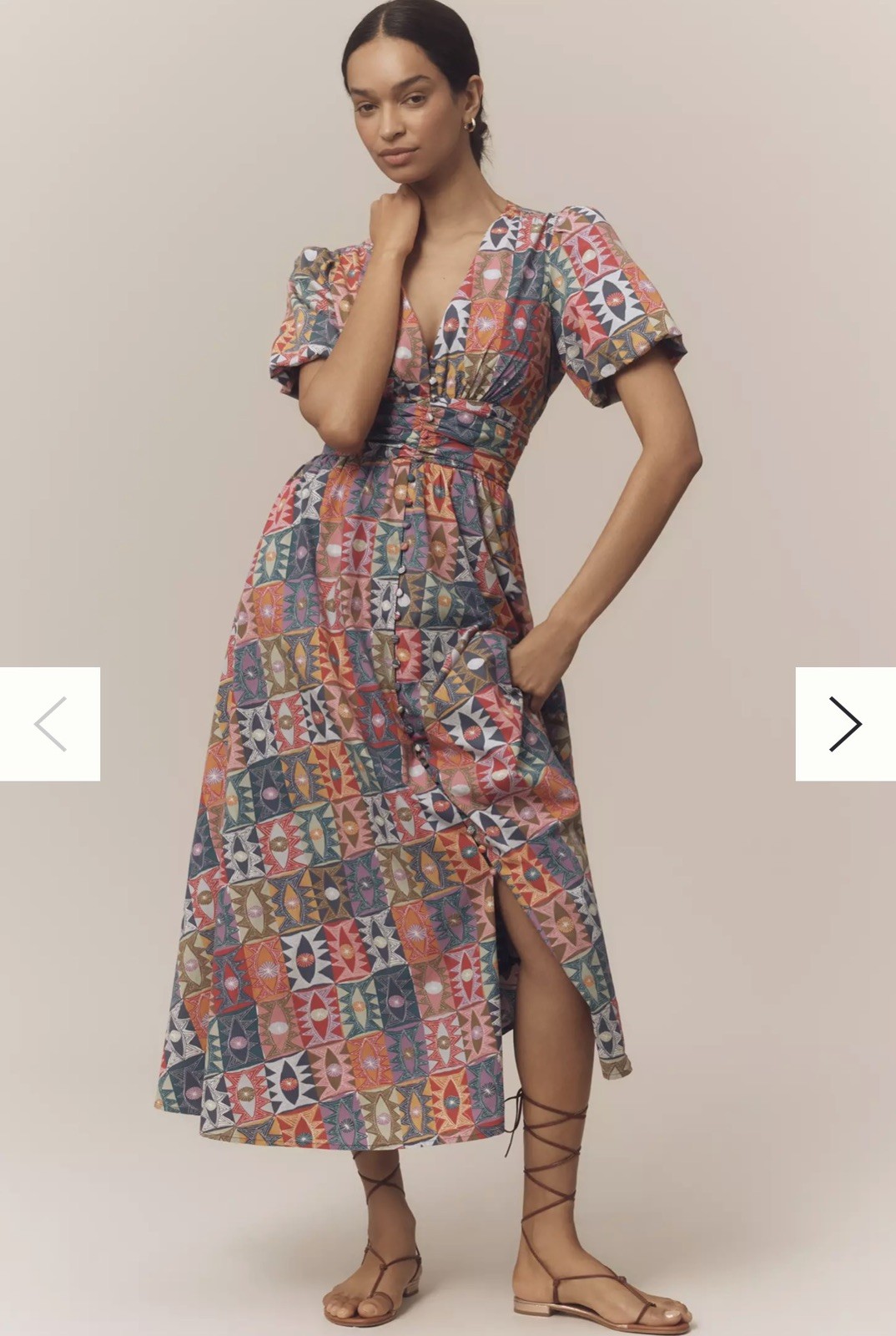 Anthropologie Katerina Maxi Dress Nancy McKie Edition Large NWT Rainbow Eye