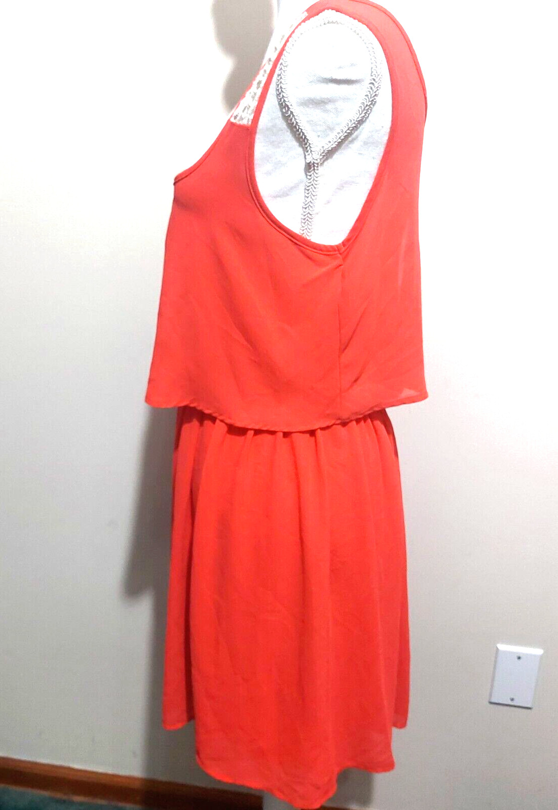 Accidentally in Love Womens Medium Cool Summer Mini Dress Pullover Stretch Waist