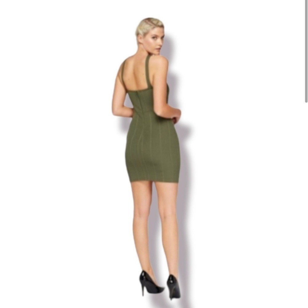 Topshop Ribbed Black Vegan Leather Gun Metal Chain Straps Bodycon Baddie