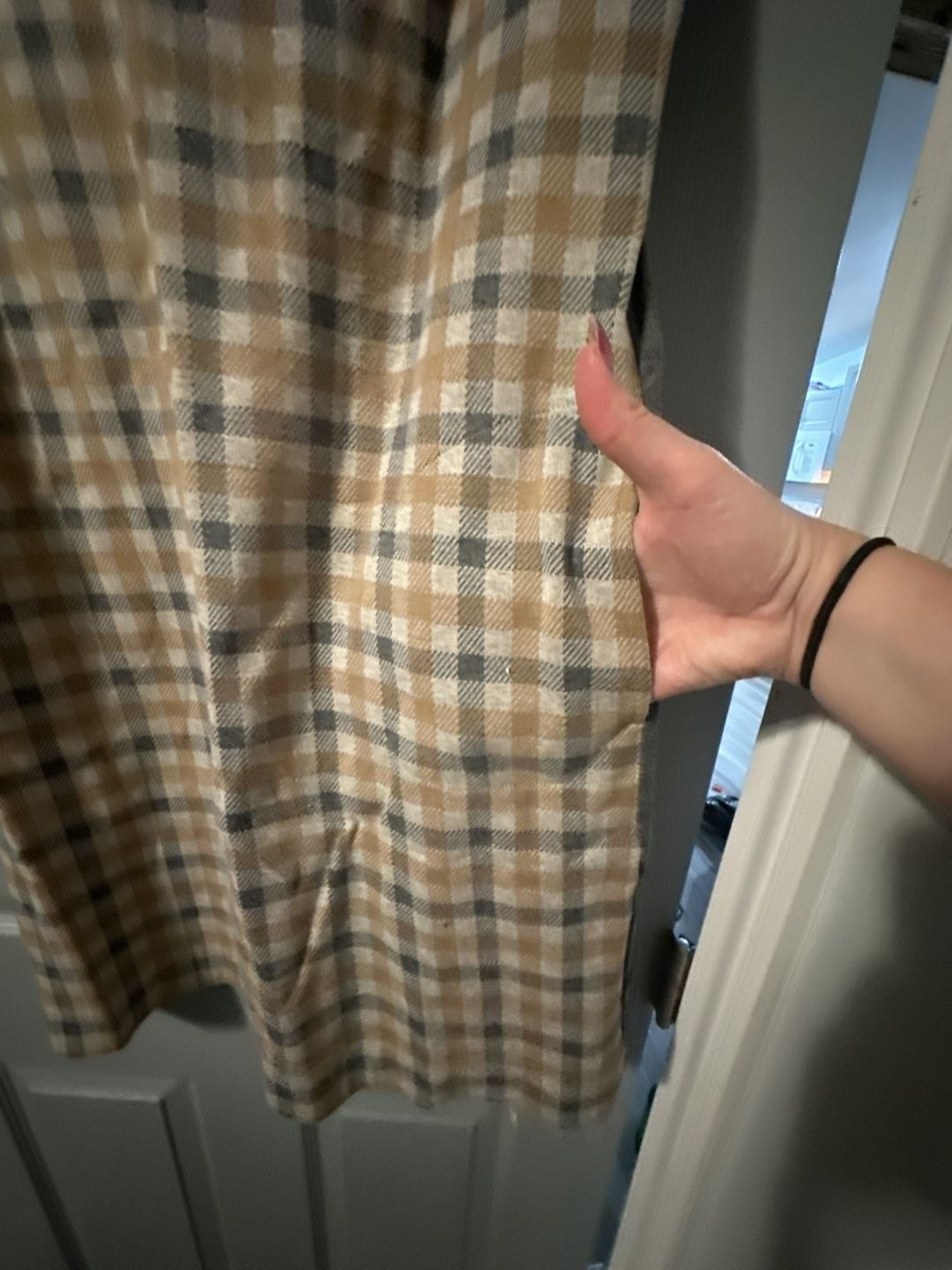 J. Jill Plaid Mixed-Media Shift Dress with Pockets