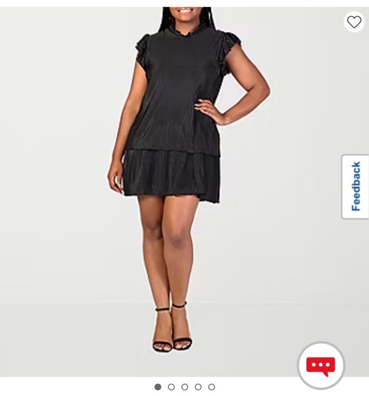 24Seven Ruffle Cap Sleeve Mini Dress Black Size 1X