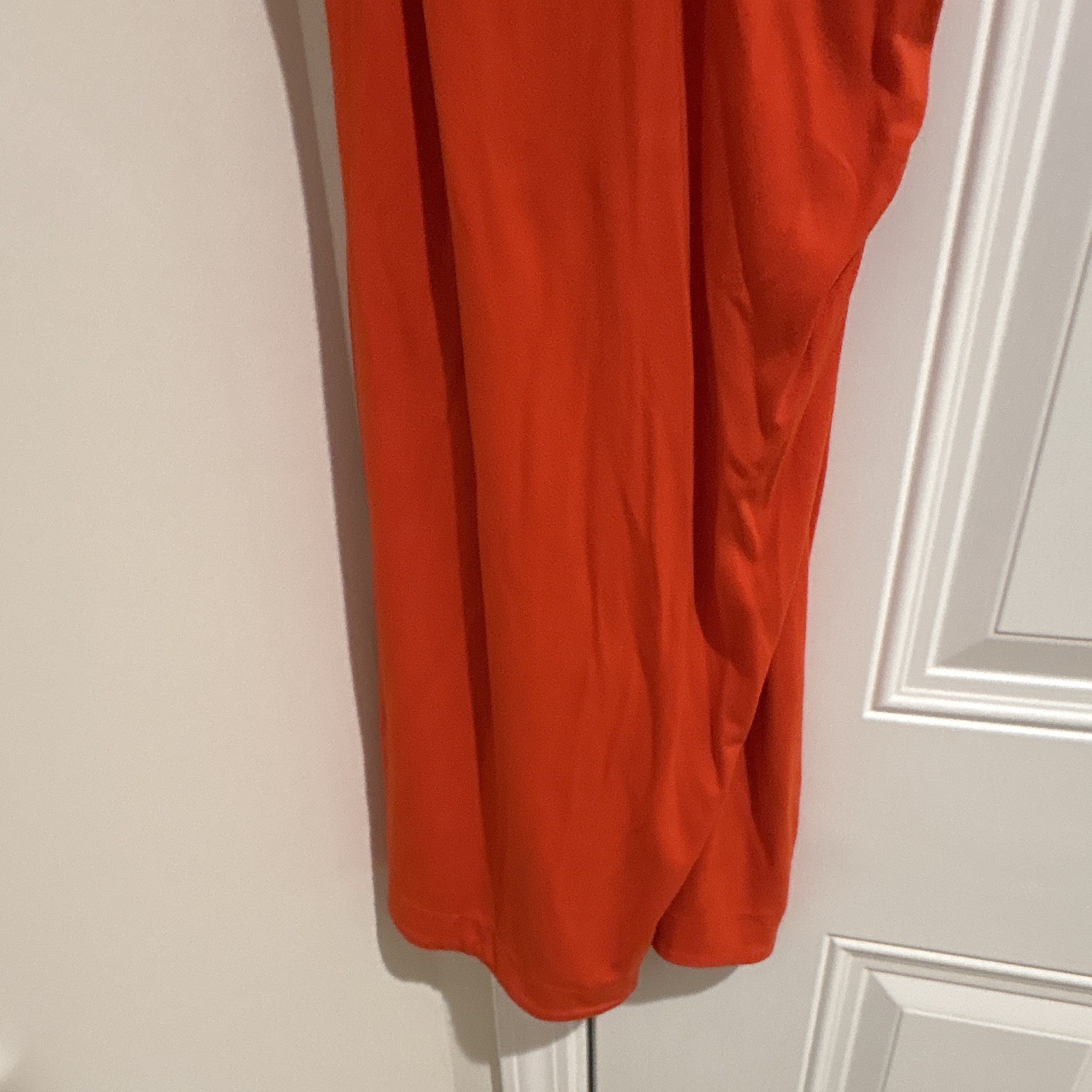 Free People Orange Solid Knit V-Neck Sleeveless Stretch Pullover Dress Size S
