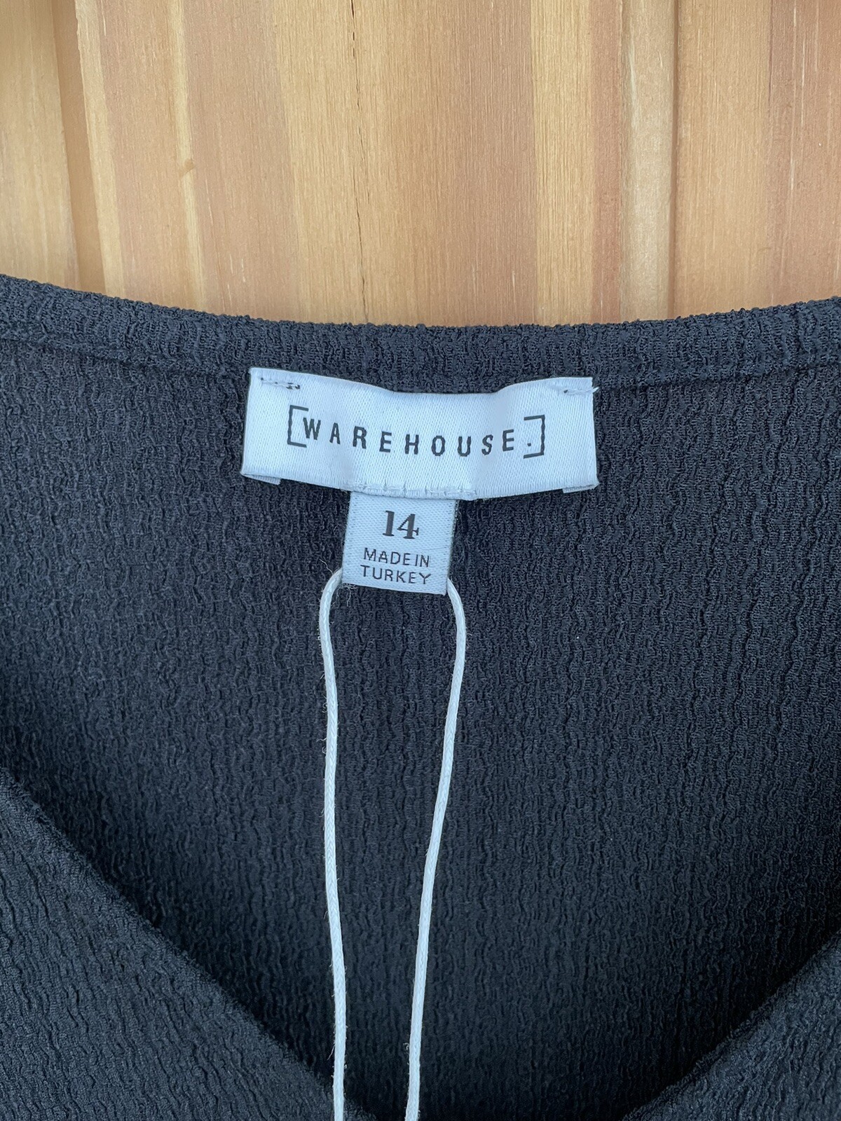 Warehouse Black Oversized Lagenlook Long Sleeve Tent Trapeze Dress Uk 14 New