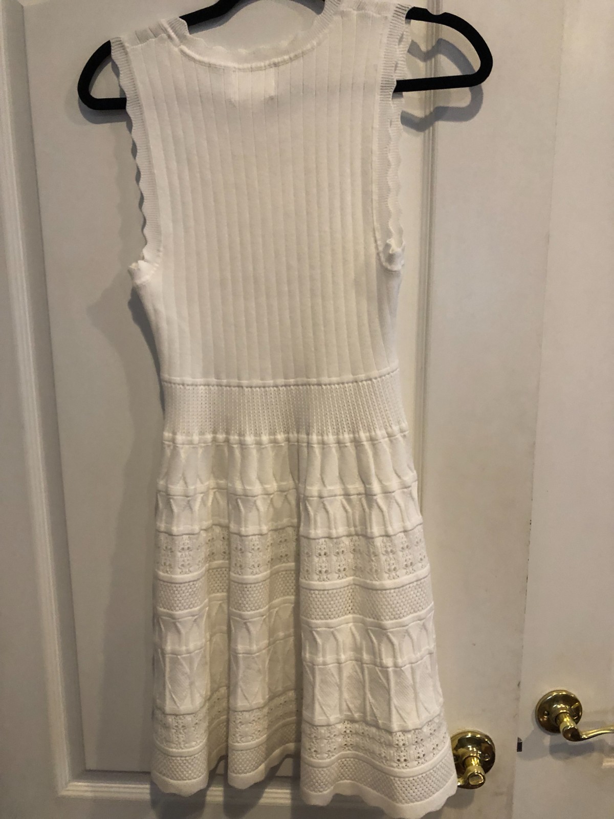 NWT Willow & Wind White Knit Sleeveless Fit and Flare Mini Dress – Size Large