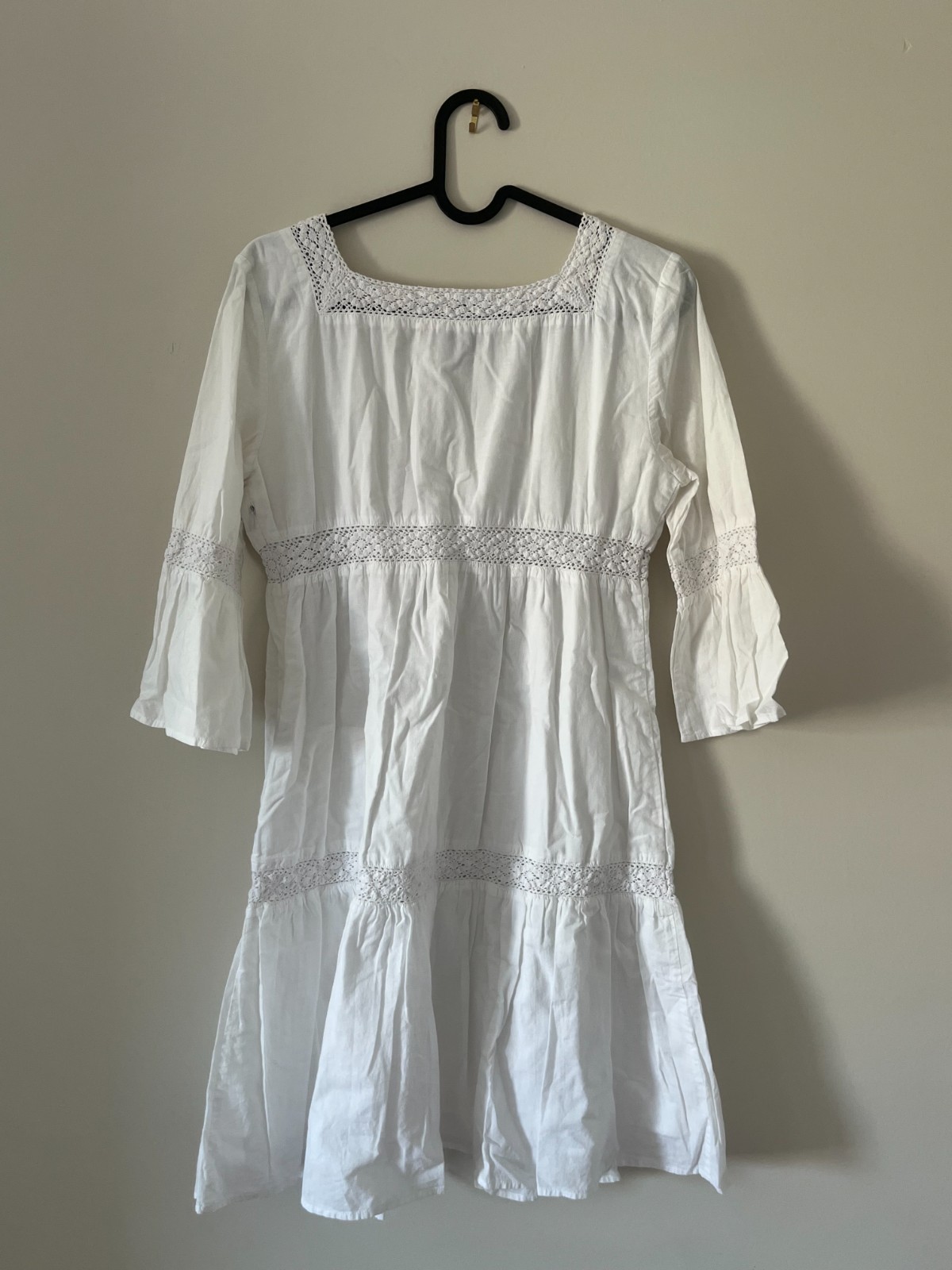 Chloé Phoebe Philo White Cotton Lace Pintuck Mini Dress FR 38 US 6