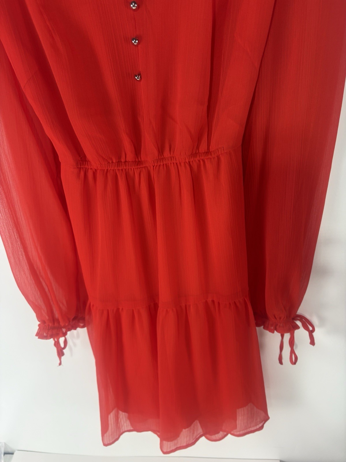 Standards & Practices Orange Sheer/Lined At Knee Dress Womens Size XL