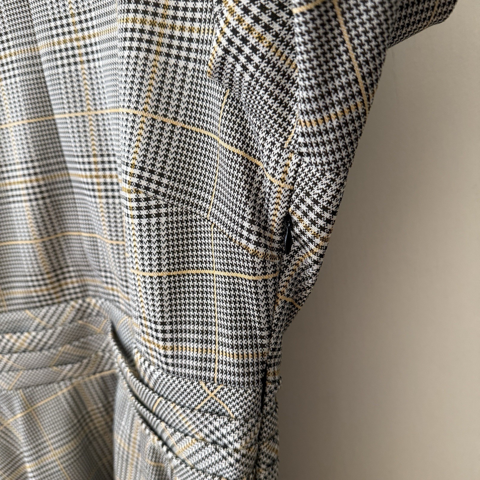 ME + EM Houndstooth Plaid Bracelet Sleeve Fit & Flare Dress US 12 Academia