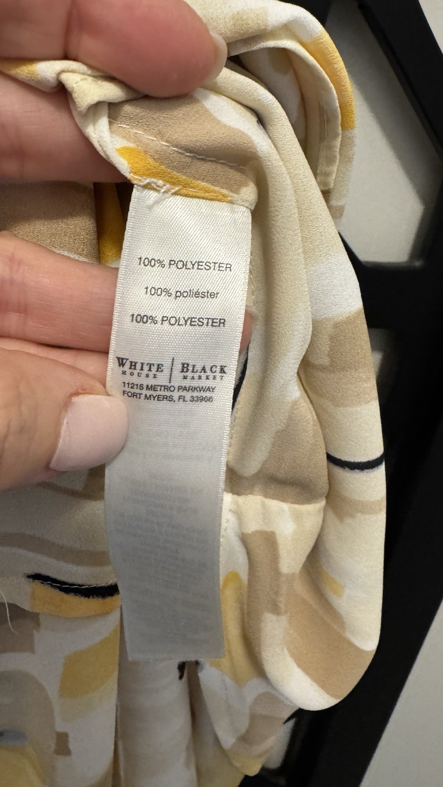 WHITE HOUSE BLACK MARKET YELLOW BEIGE PAINT STROKE DRESS Size 6