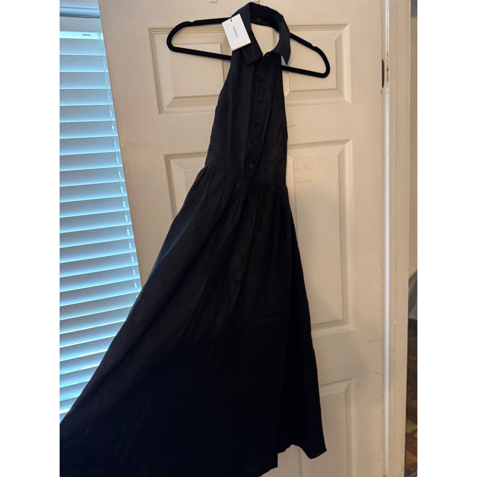 One Pretty Time 100% Linen Halter Midi Dress NWT