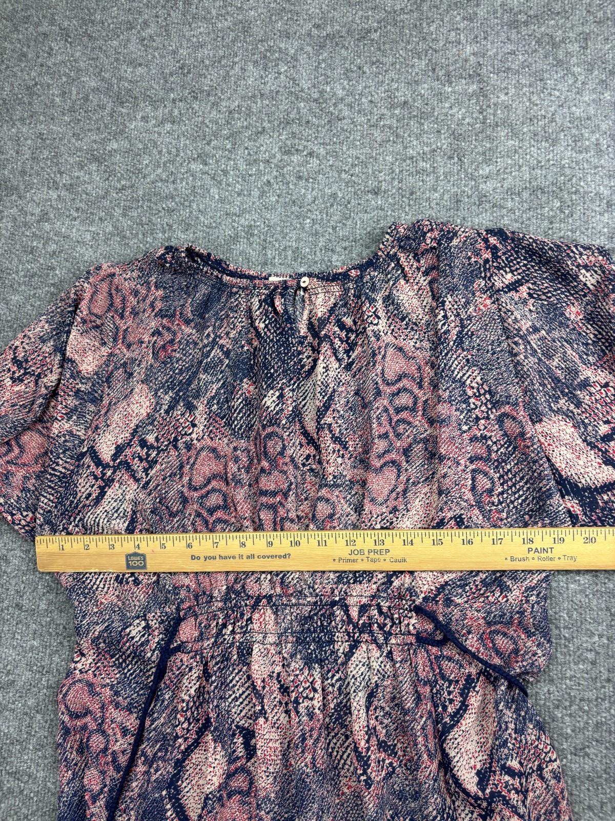 Floreat Dress Womens Small Blue Snake Animal Print Blouson Tassel Waist Mini