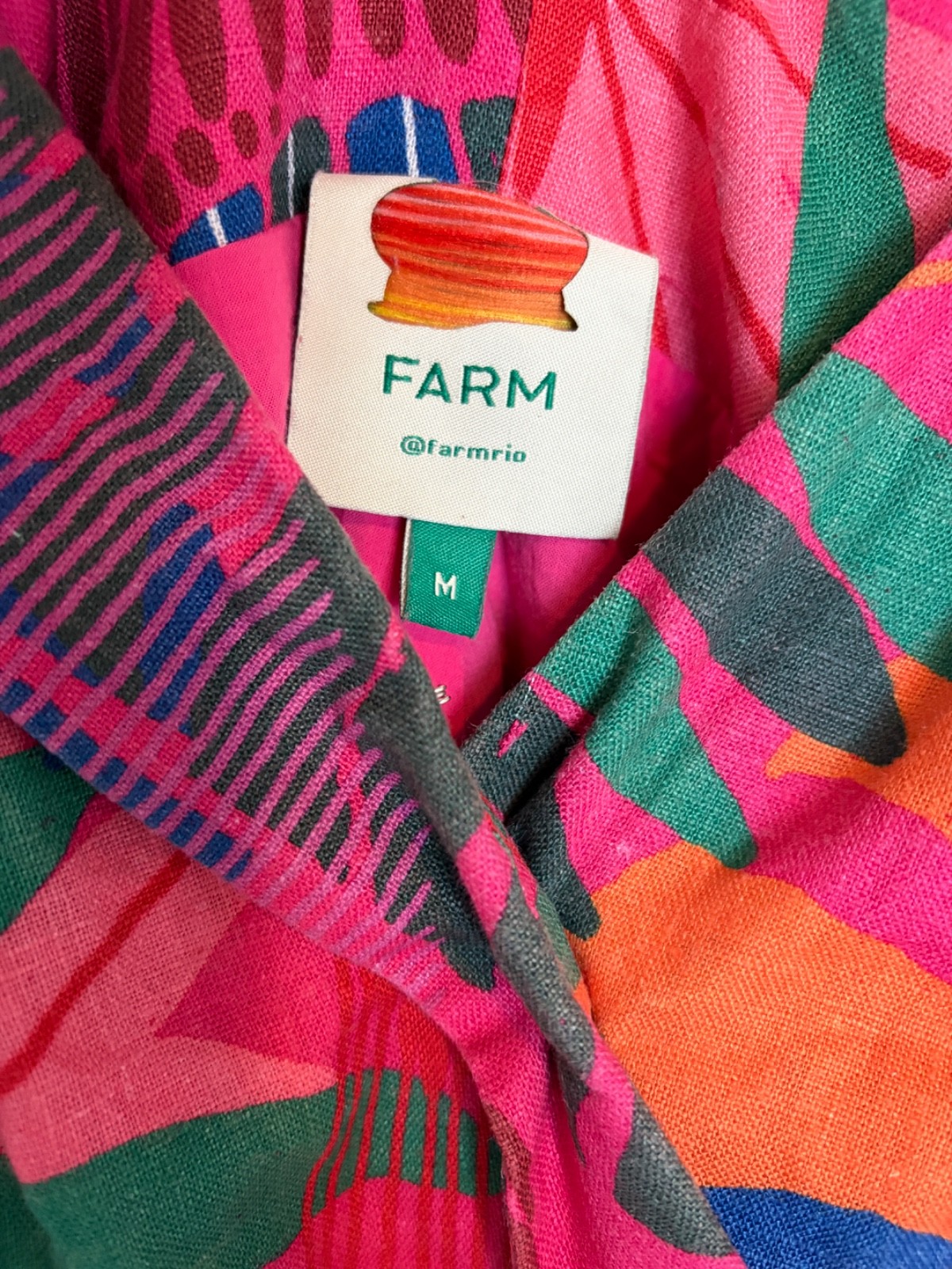 Farm Rio Macaw Linen Minidress Size Medium