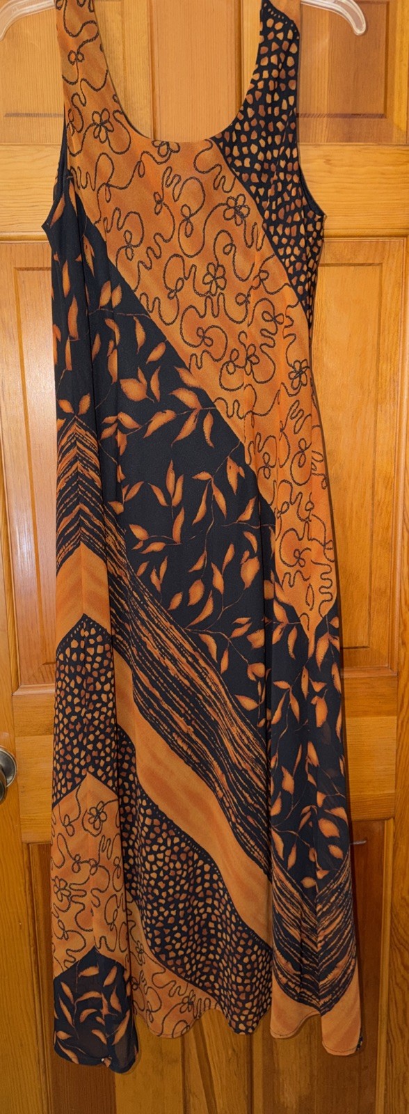 Party Dress Black And Rust, Sheer W/attd Slip Size 12