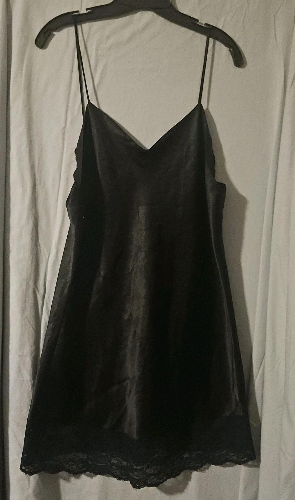 Calvin Klein Maxi A-line Slip Dress LG Spaghetti Straps Blk Y2K Whimsigoth