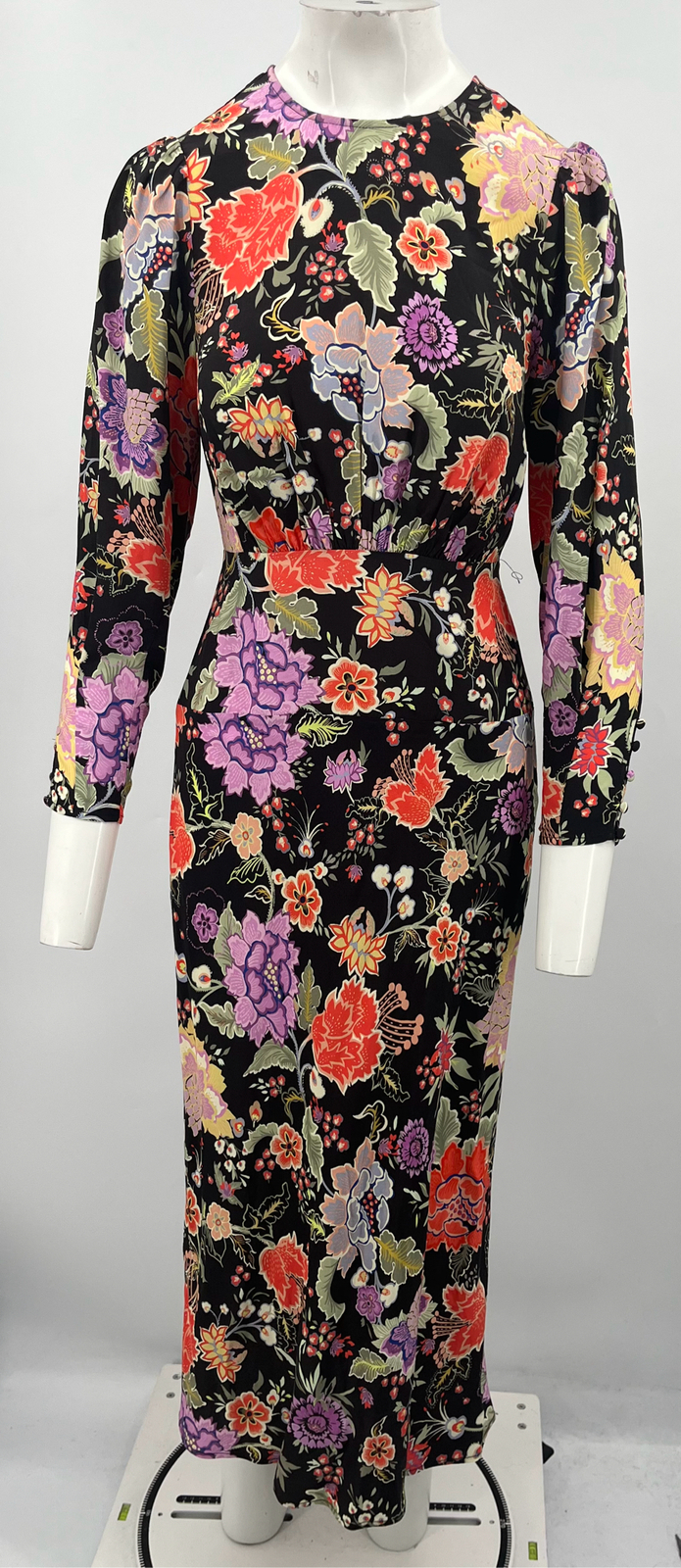 Rixo ‘Greta’ Floral Print Long Sleeve Midi Dress sz 2 NWT