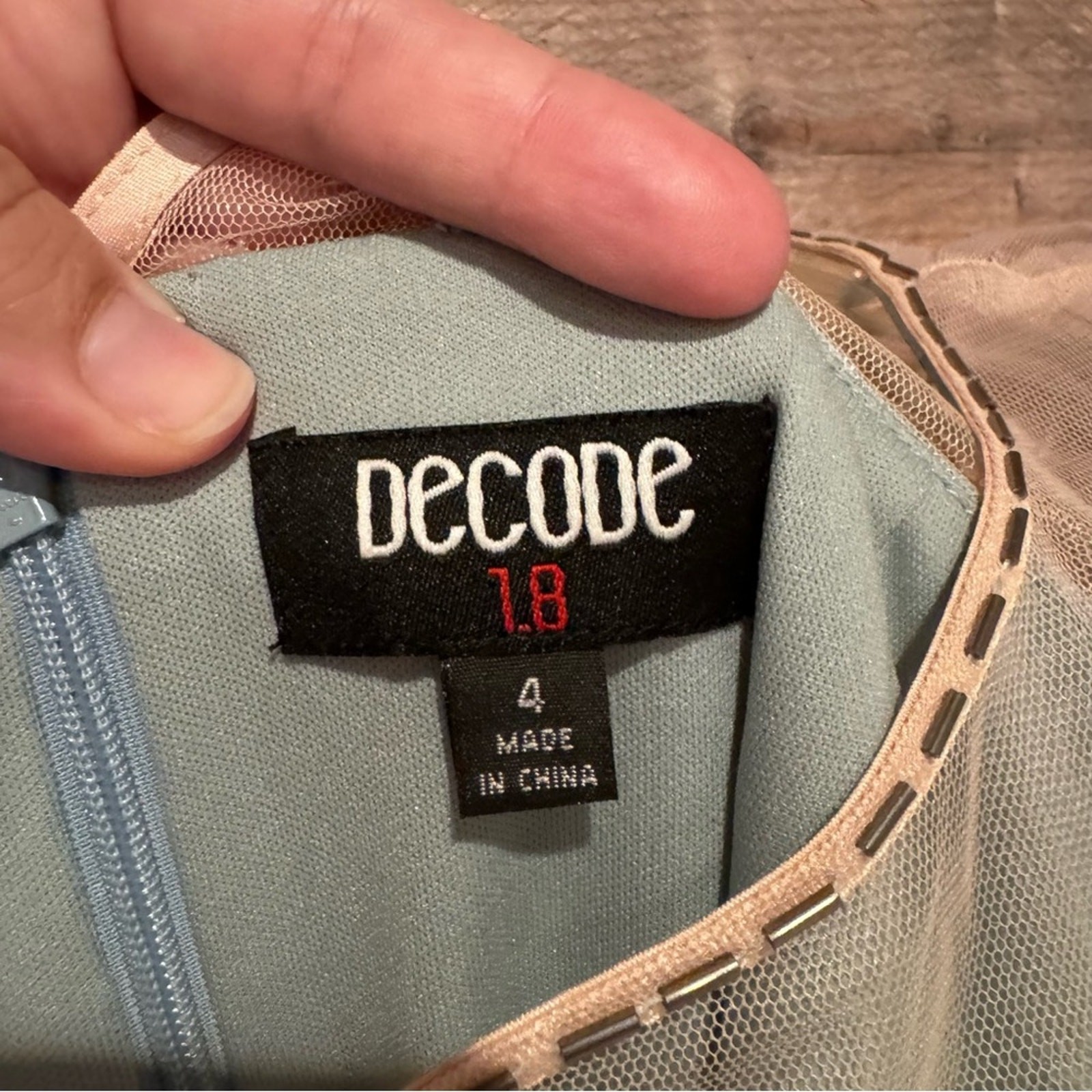 Decode 1.8 NWT Bead Embellished Tiered Sheath Maxi Dress In Dusty Blue Size 4