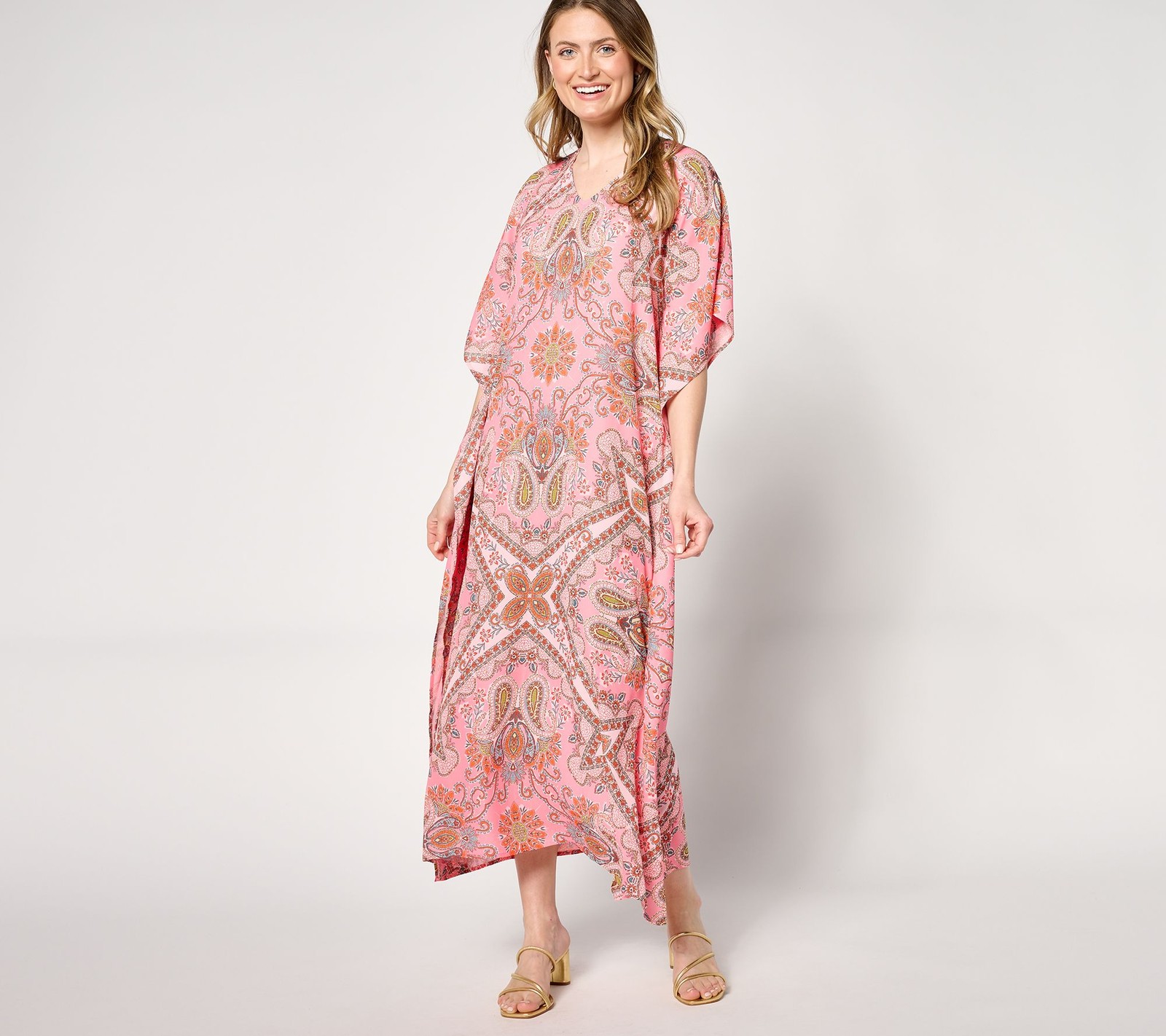 Belle by Kim Gravel Bellisima Regular Boutique Resort Poncho Dress Pink Lemonade