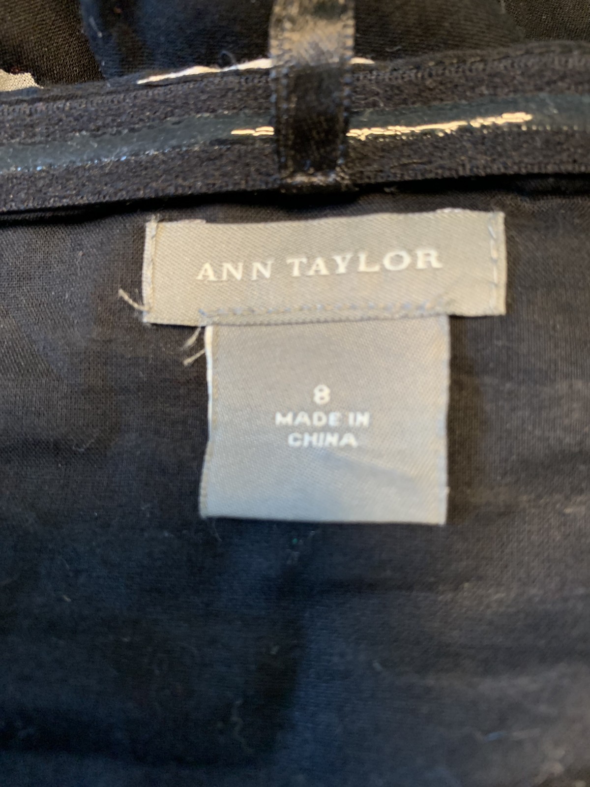 Ann Taylor Maxi Dress Black Lined Size 8 Sundress Graphic Print Side Zip