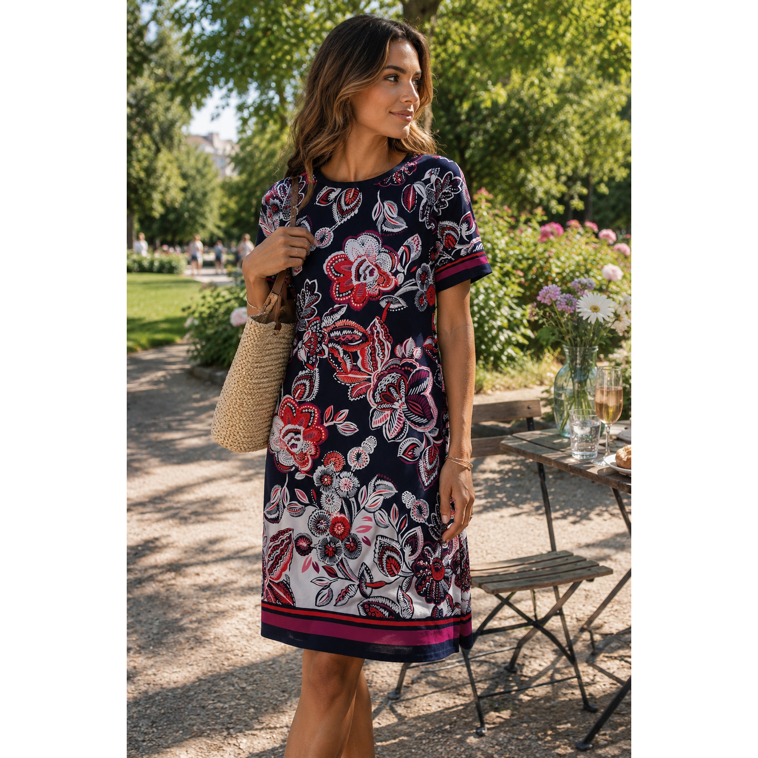 Liz Claiborne floral womens midi dress Size 14 office career church whimsy fairy