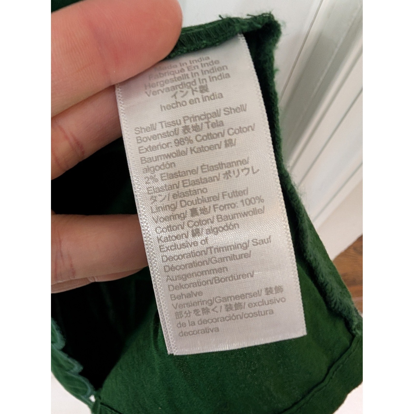 J.Crew Scallop-trim button-front midi dress Green Cotton Smocked Back Size 12