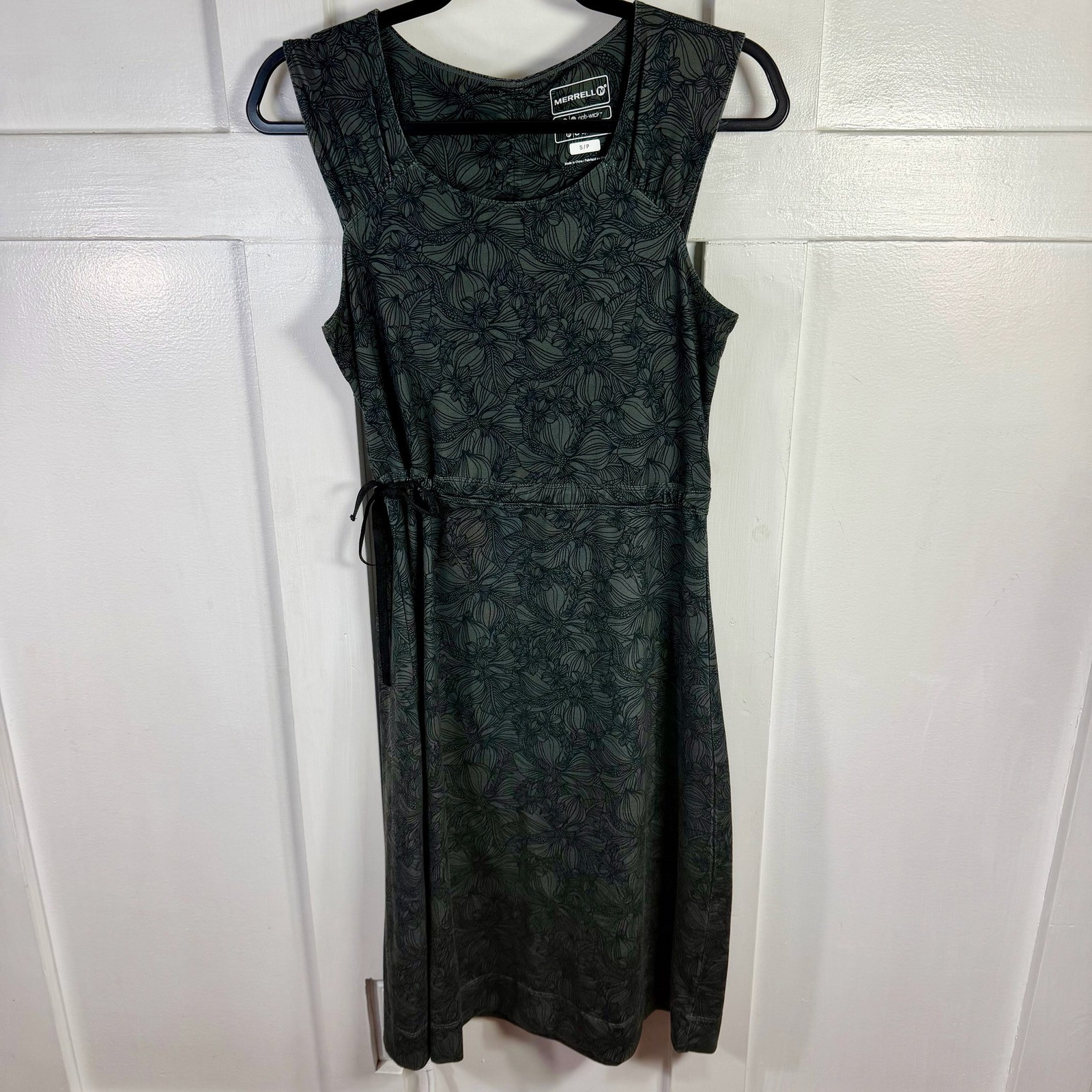 Merrell Women Floral Print Sleeveless Drawstring Waist Dress S/P