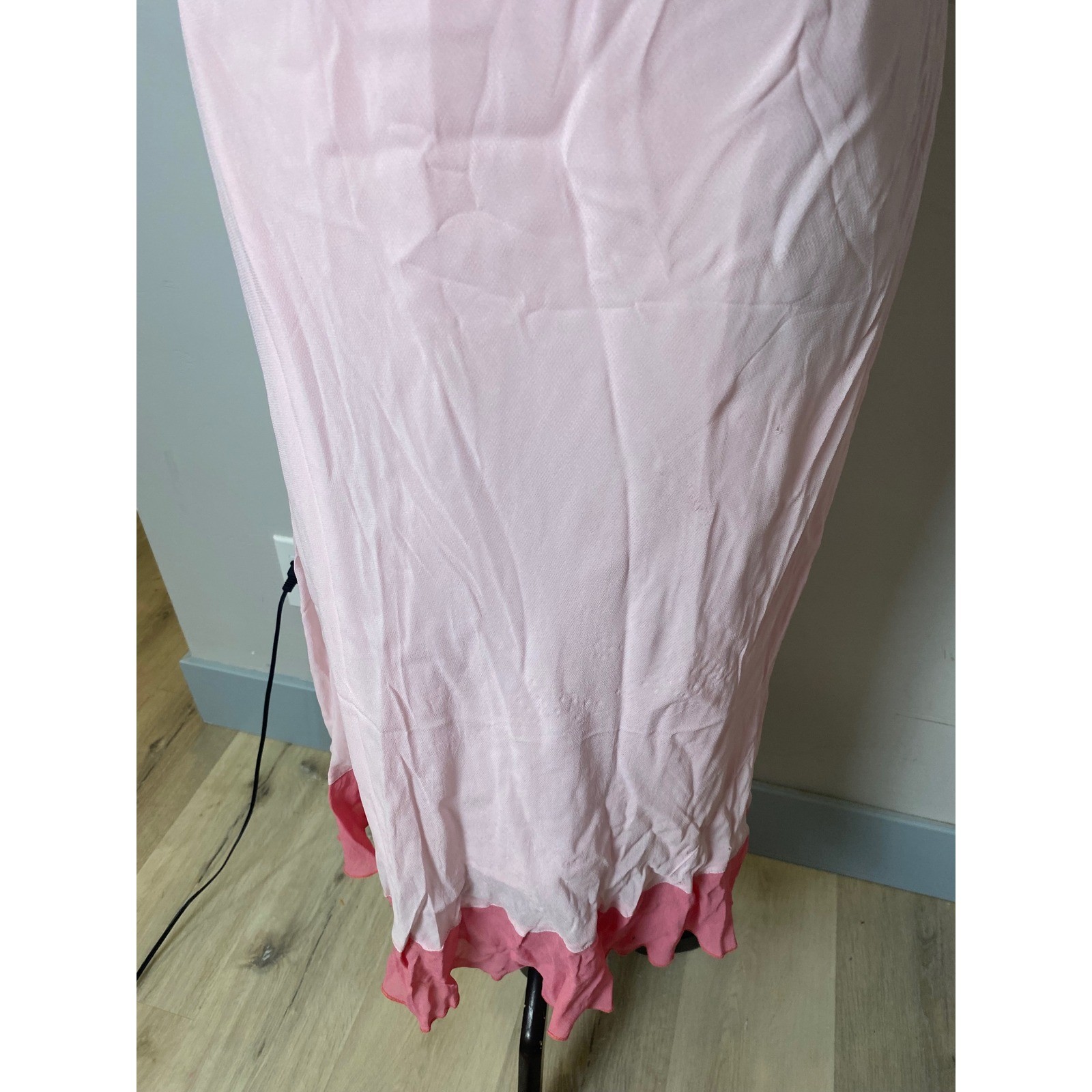 Chadwicks Vintage 90s Pink Beaded Sequin Embroidered Rayon Midi Dress XL NWT