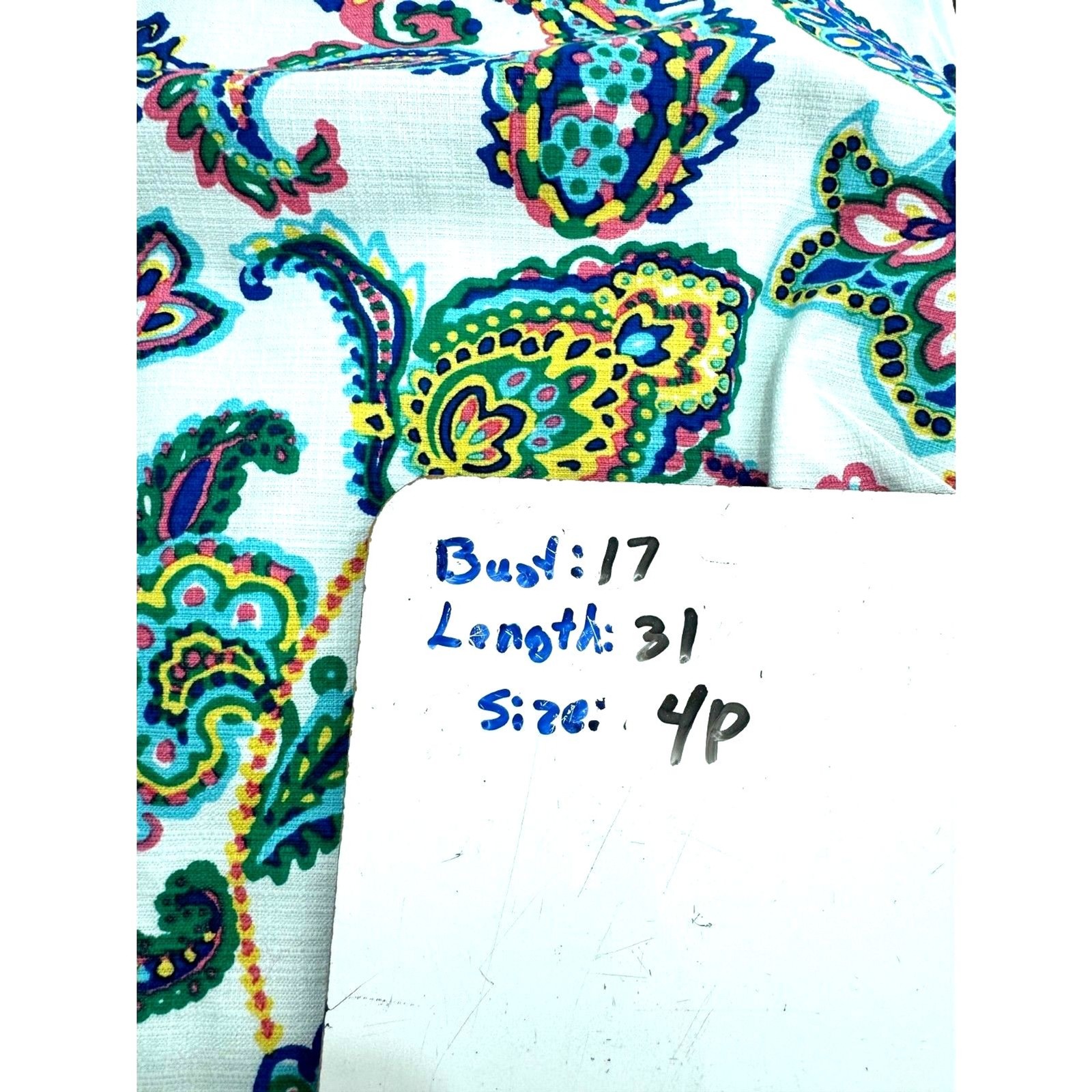 Talbots dress embroidered spring summer vacation colorful scallop hem women 4P