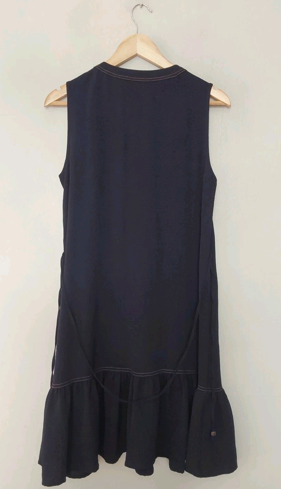 Nina Leonard Sleeveless Button Front Dress Navy Blue Size Small Chest 38″ QVC