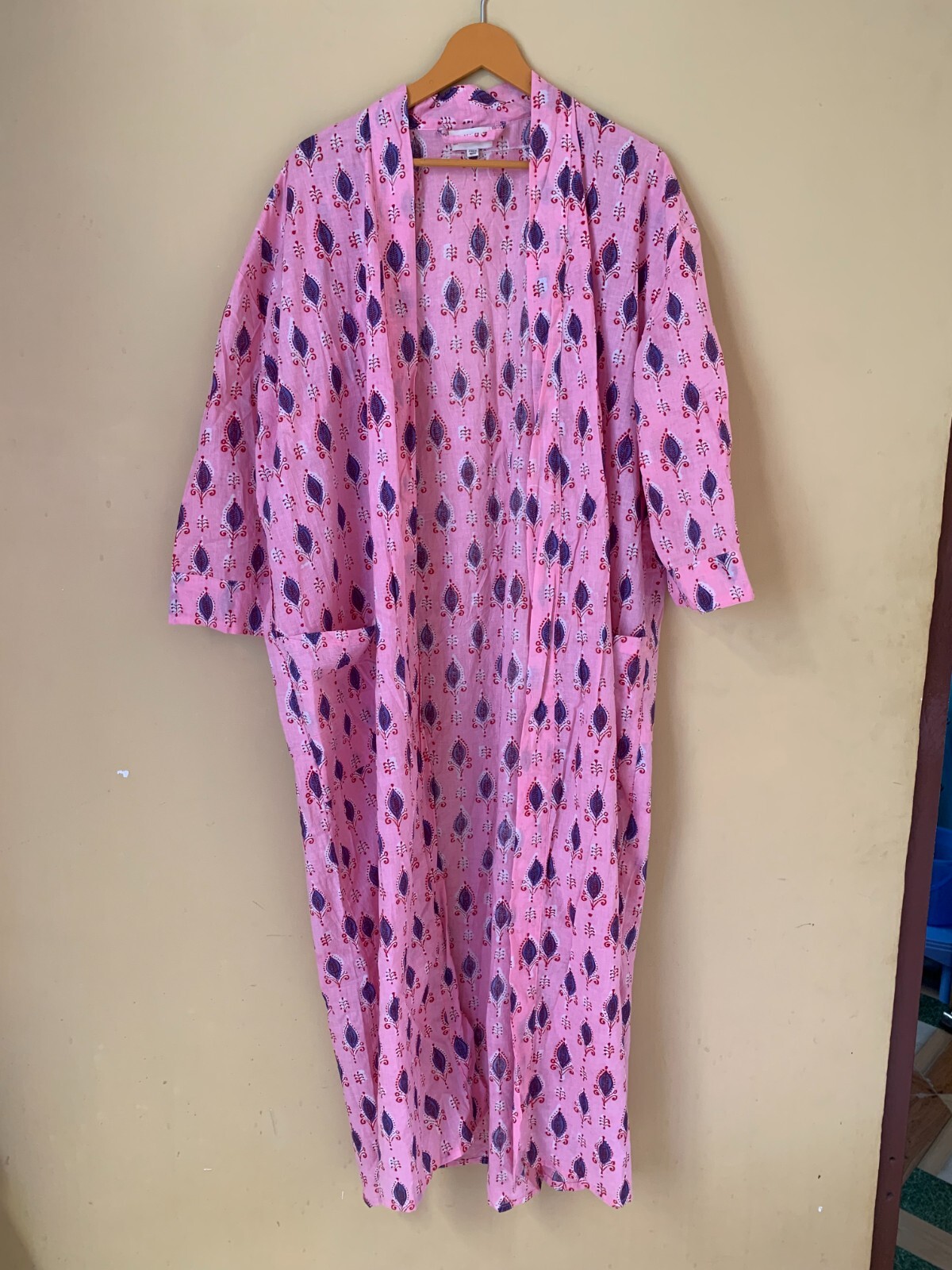 Womens Hand Print Kimono Handblock Cotton Kimono,Indian Print For gift item