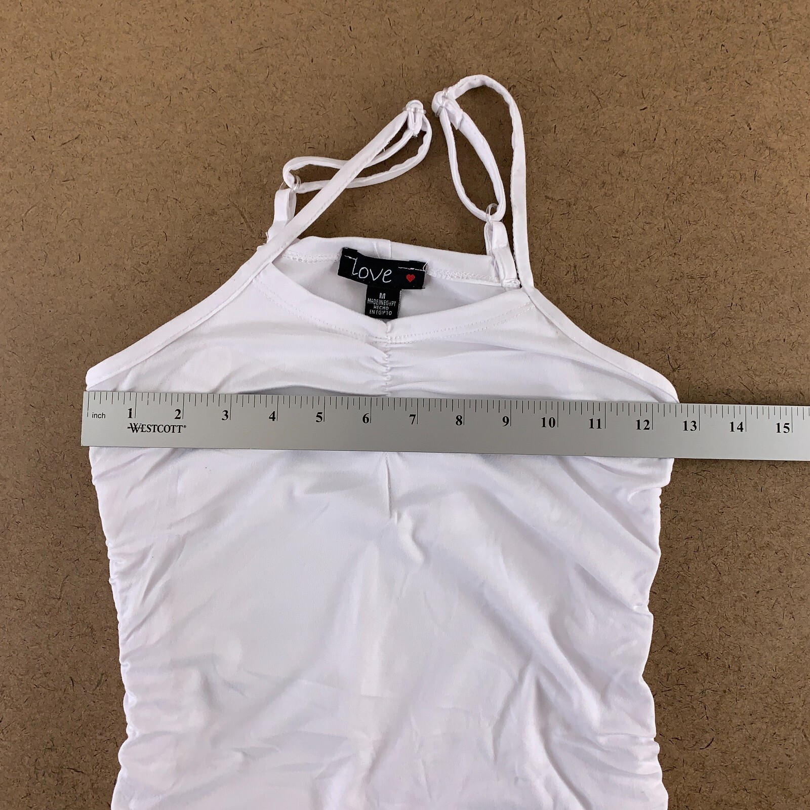 LOVE Juniors Size Medium White Drawstring Sides V Neck Bodycon Mini Dress NWT