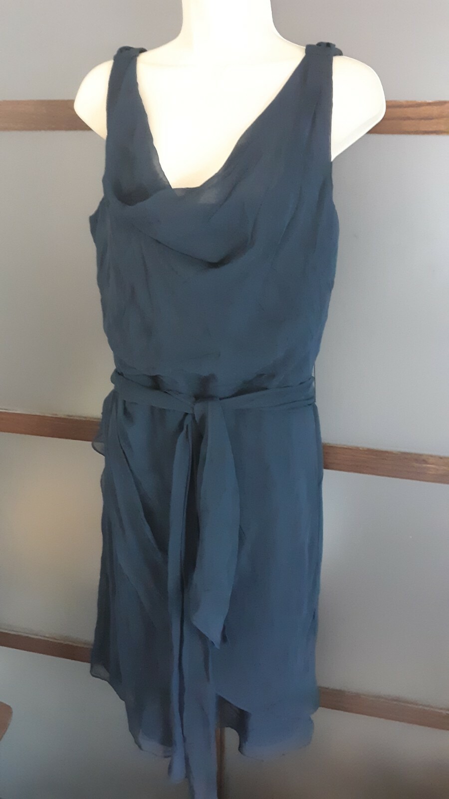 Siri Dress Coronado Navy Blue Chiffon Flowing Sz 12