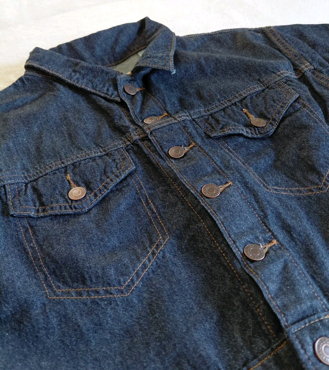 Signature By Levi Dark Blue Wash Denim Cowgirl Utility Midi Shirt Dress Medium
