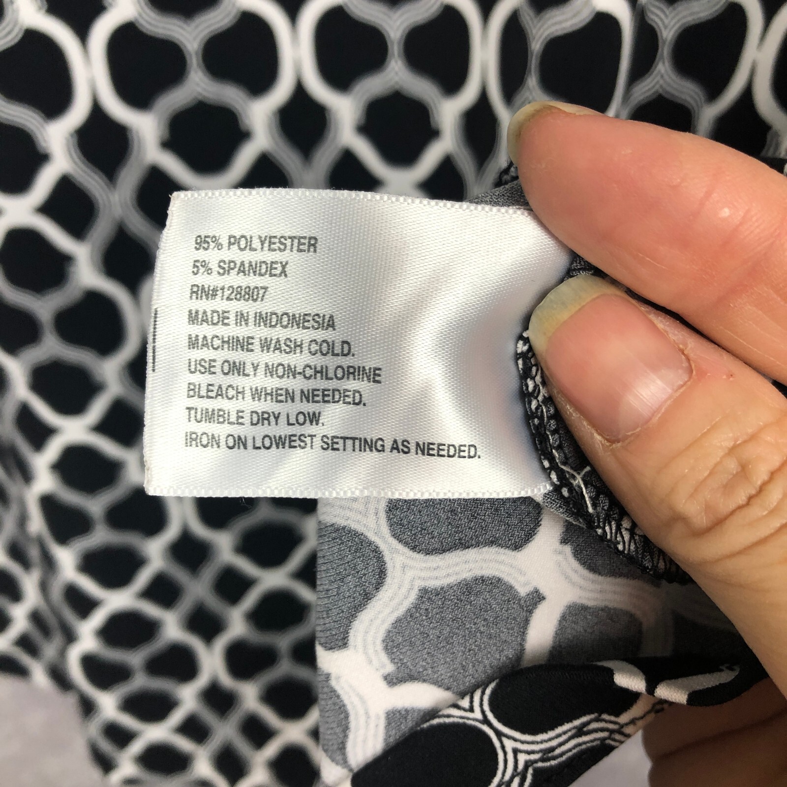Grayson Shift Dress Womens Medium Black White Geometric Pattern Career Cocktail