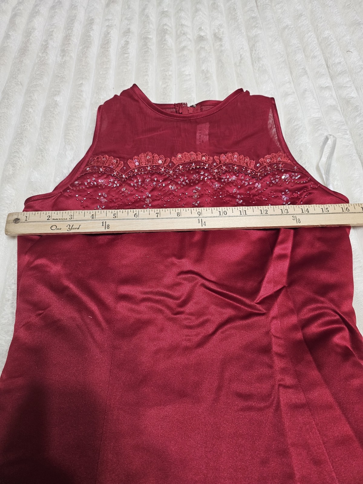 Cherish Apparel womens red satin formal dress size 16 Polyester