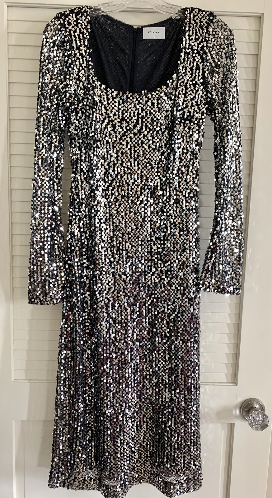 St. John Ariana Dress With Pailettes, Size 4