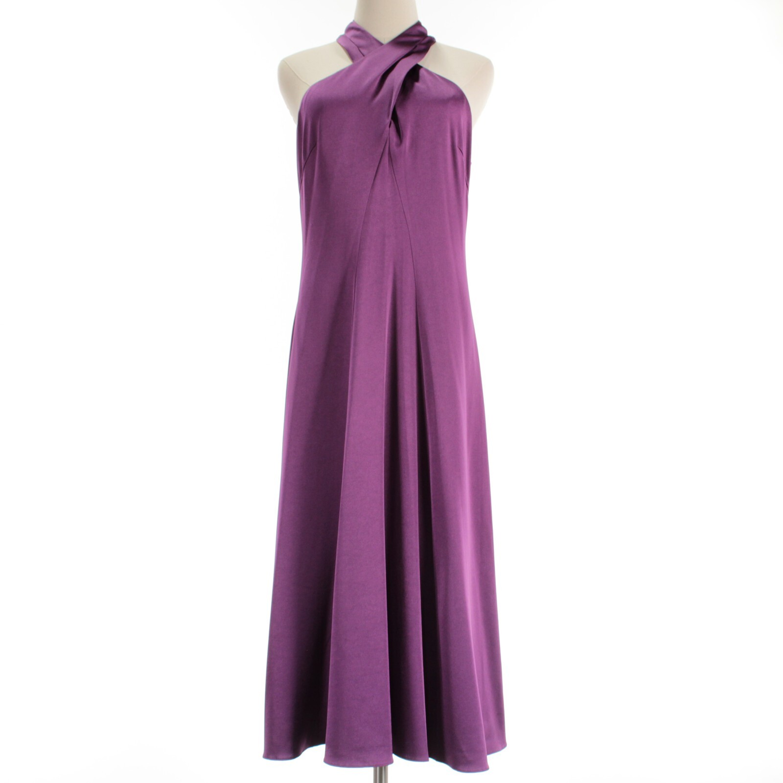Kobi Halperin NWD Celestia Twist Front Midi Dress Size 10 in Eggplant Purple