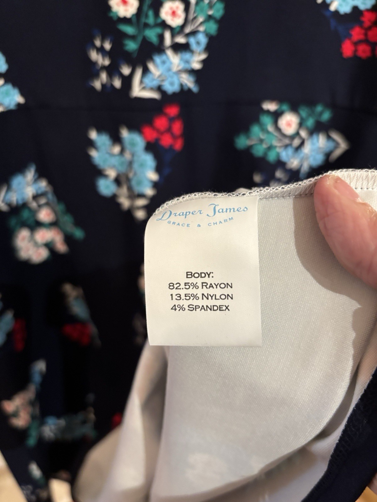 Draper James Women’s Cap Sleeve Dark Blue Navy Floral Slip-On Dress Size 1X