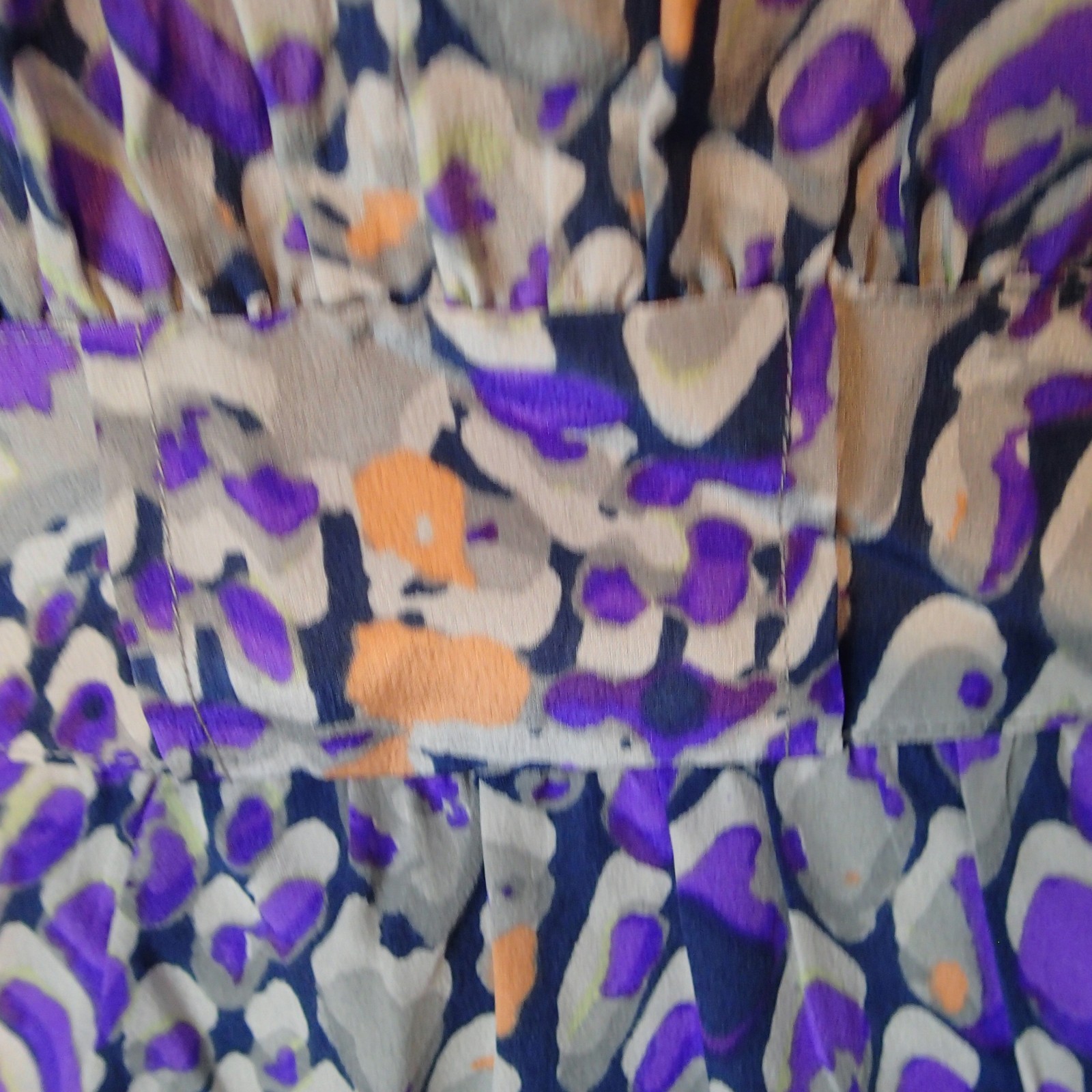 Presley Skye Dress xs Gray Purple Wrap Silk Roll Tab Sleeve v neck pockets