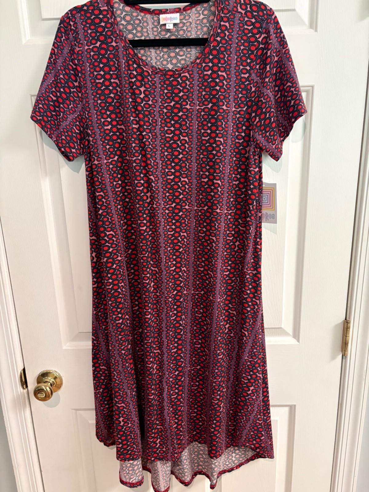 LuLaRoe NWT Carly dress Large (12-14); geometric bubbles
