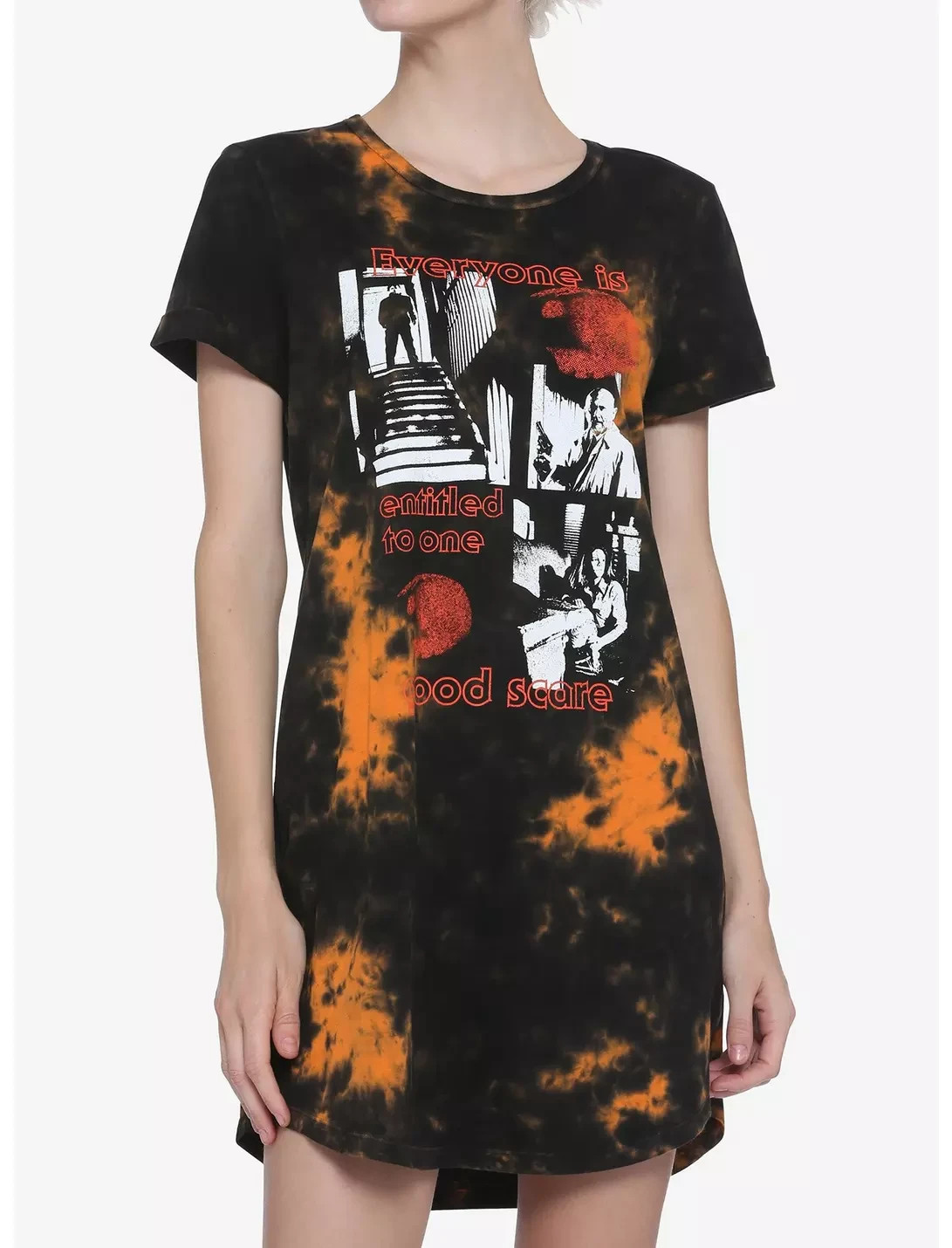 Halloween Michael Myers One Good Scare Tie-Dye Juniors T-Shirt Dress NWT XS-XL