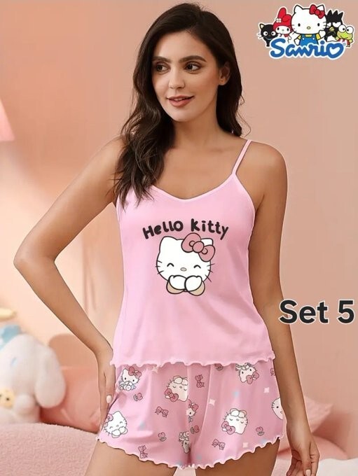 Women’s Hello Kitty Pajama Sets – 4 Different Styles