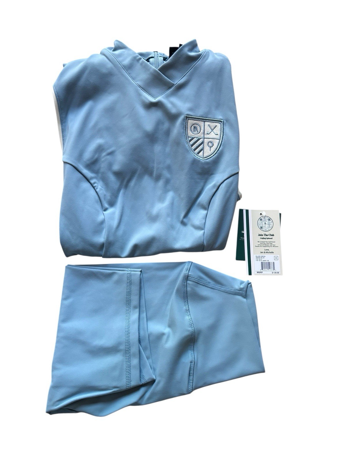 NWT FORE ALL Blaire Smoke Blue Golf Tennis Pickleball Dress Sz XS MSRP $139.99