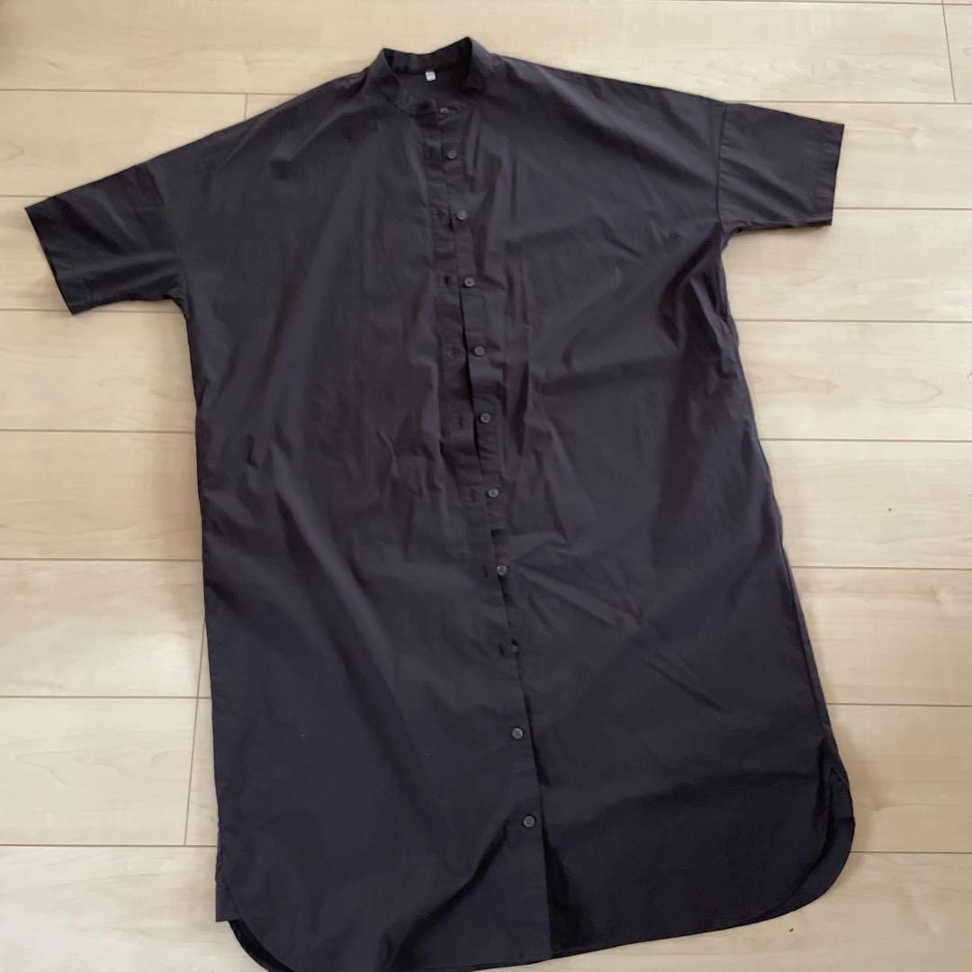 MUJI Shirt Dress Charcoal Gray