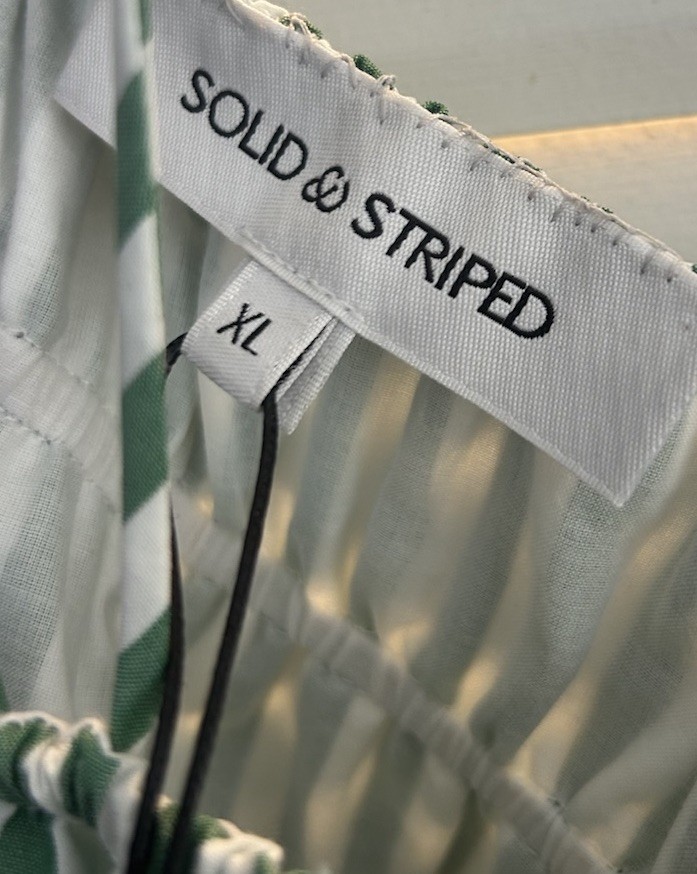 Solid & Striped NWT Maxi Dress XL Bloomingdale’s Green And White Striped