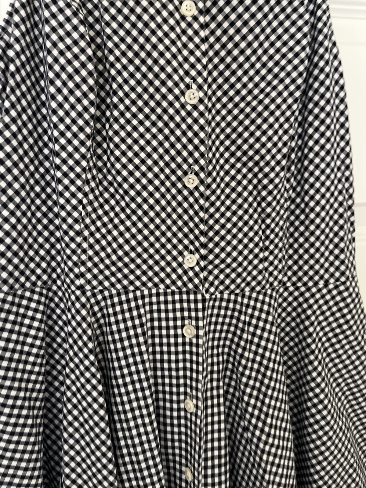 American Living Gingham Midi Dress Size 8 Fit & Flare Collar Twee Coquette