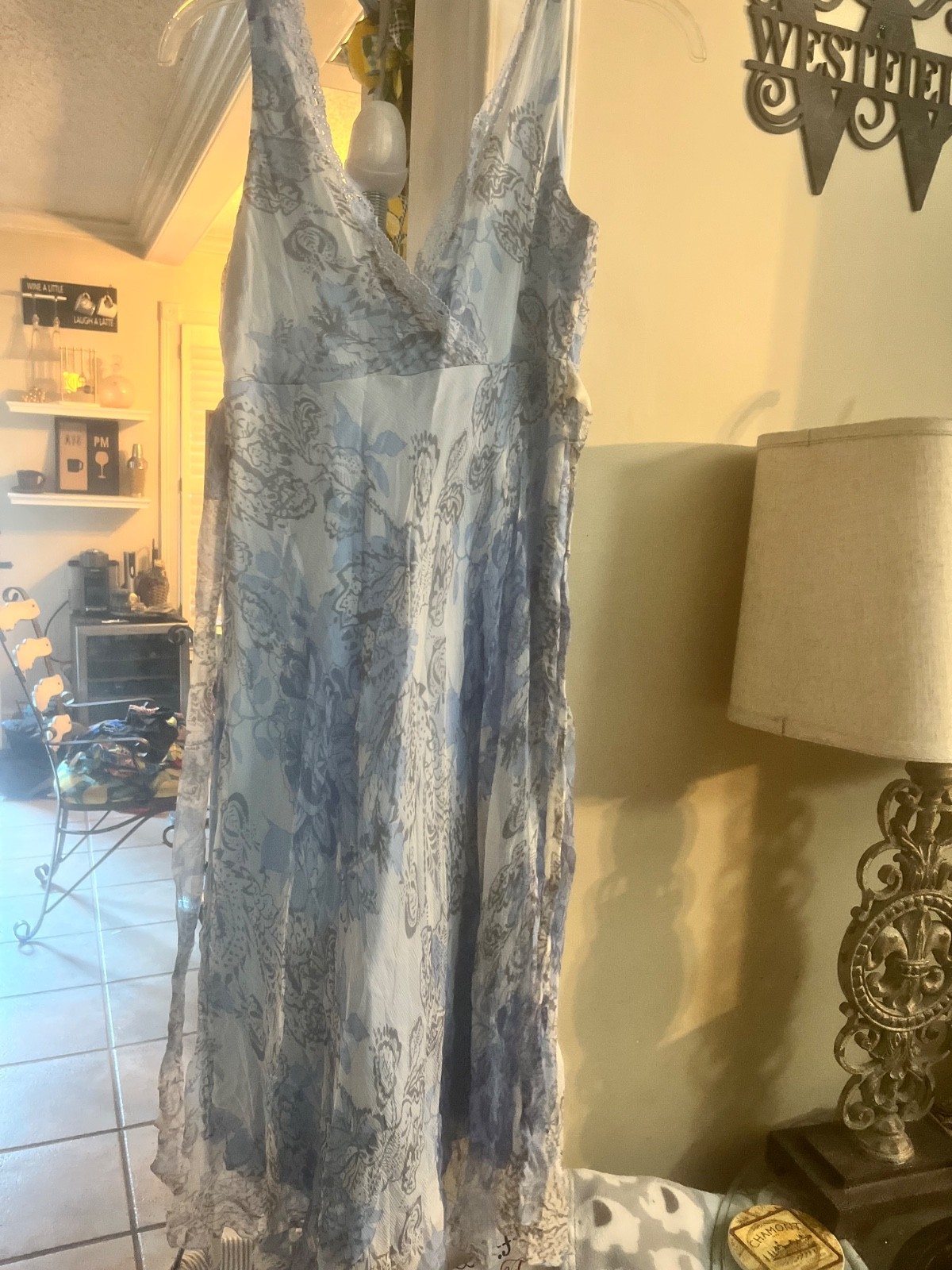 y2k jonathan martin size 4 summer dress blue and gray design