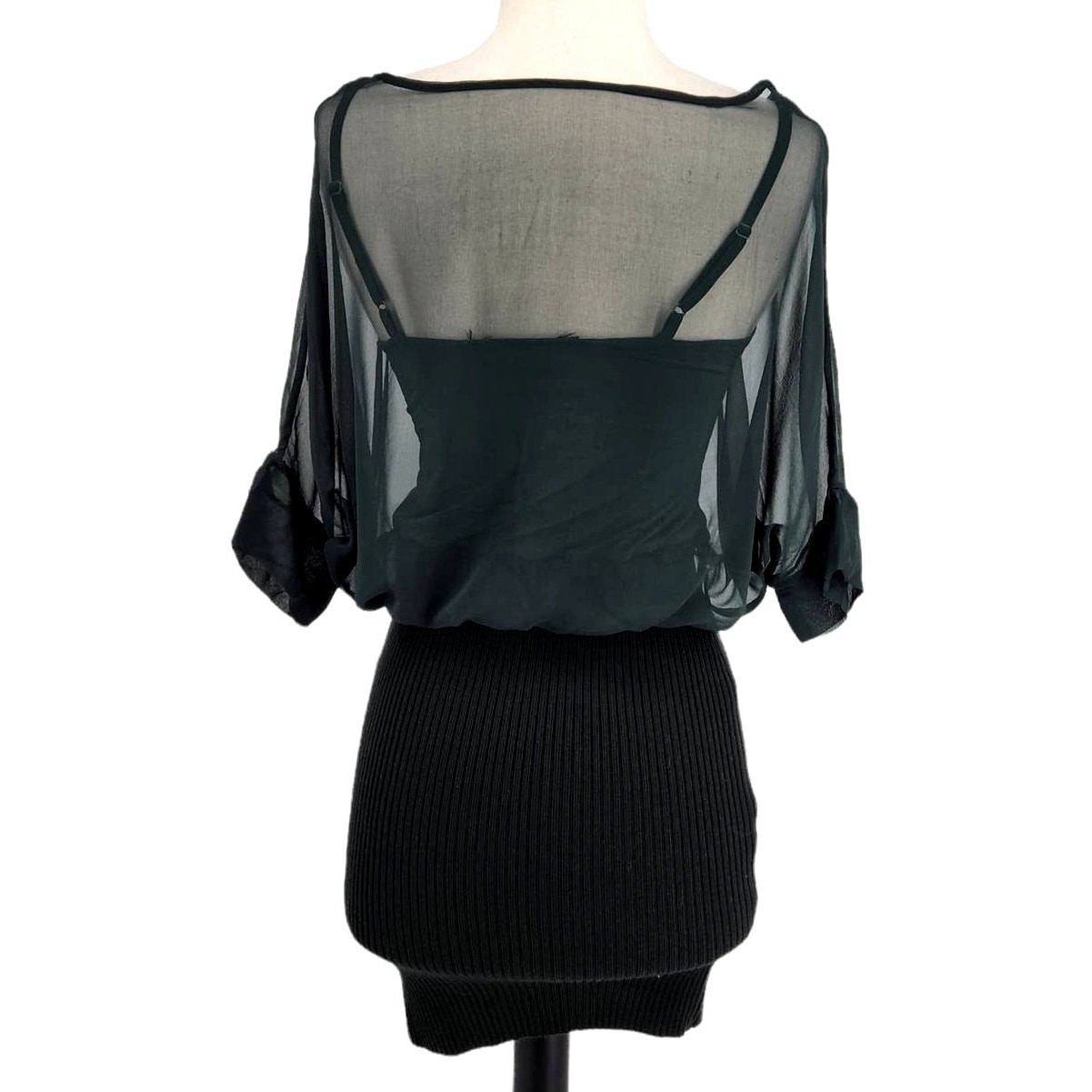 McGinn Mini Dress Silk Sheer Overlay Top Size Small