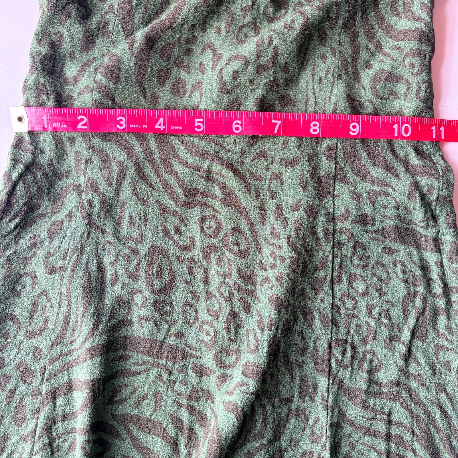 Reformation Mochi Jungle Animal Print Green Dress Size 0 Smocked Peasant Bustier