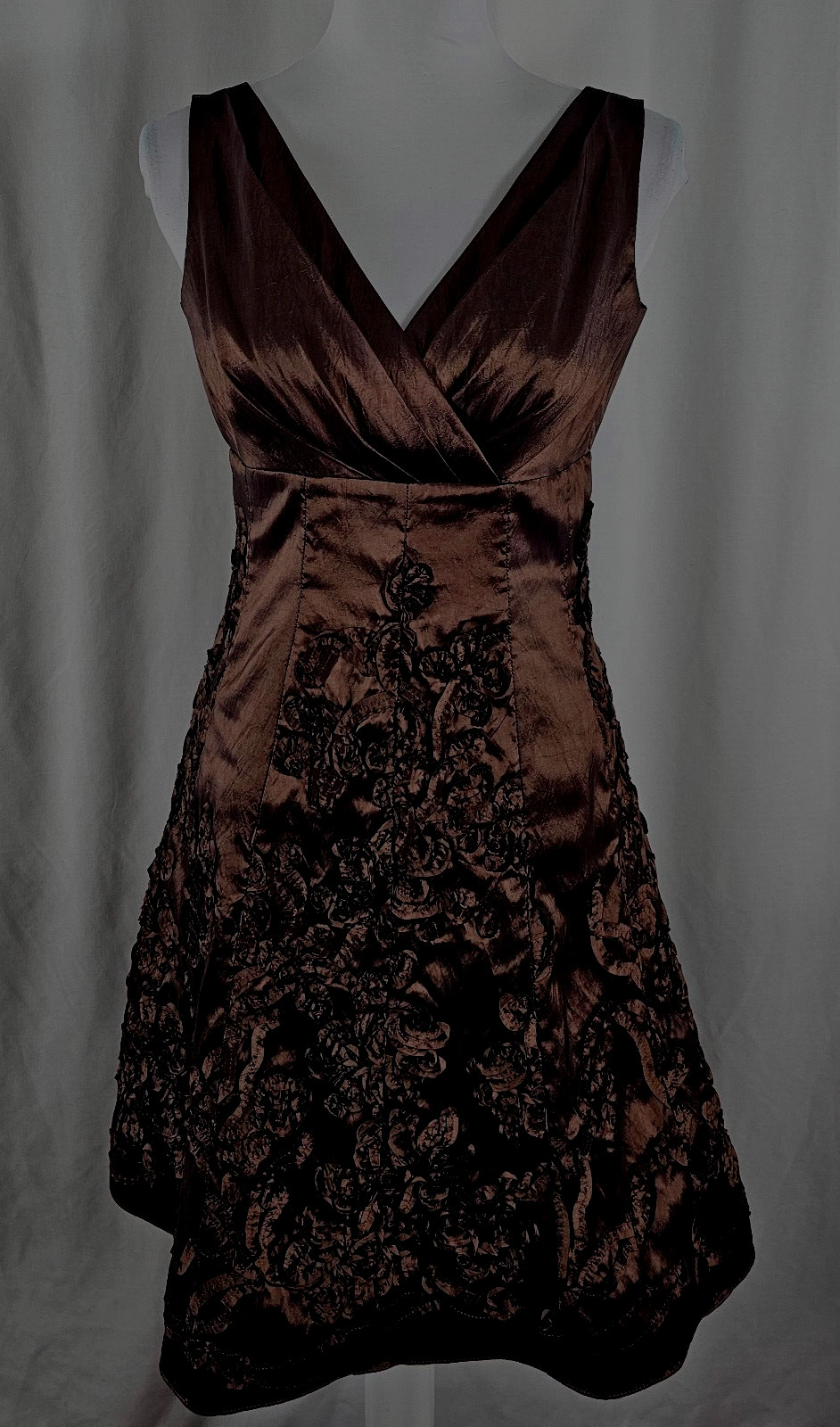 Evan Picone Womens Dress Lined Sleeveless Brown Polyester Nylon Size 4