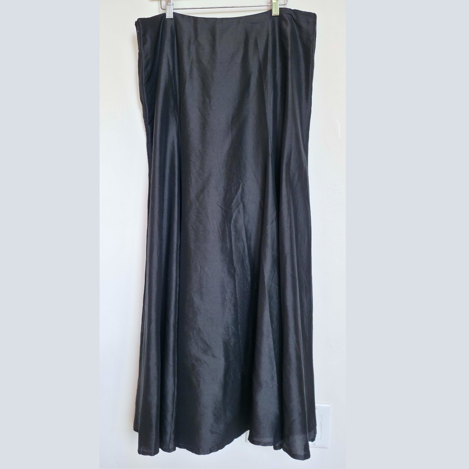 SUNDANCE CATALOG Black Concert Maxi Skirt Formal Dress 100% Silk Size 16 XL